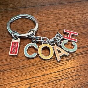 Coach Silver Multicolor Letter Keychain